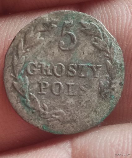 Одна ...1831год ....из самых редких монет 5 грошей для Польши