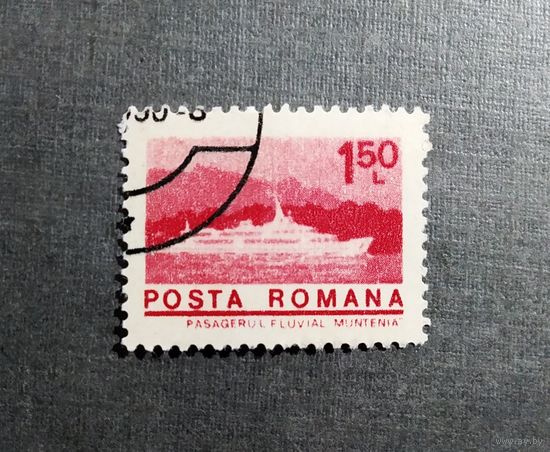 Марка Румыния 1974 год Корабль