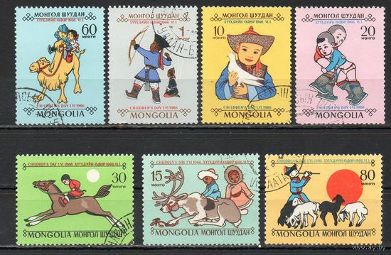 Год ребёнка Монголия 1966 год серия из 7 марок