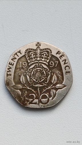 Великобритания. 20 пенсов1997 года.
