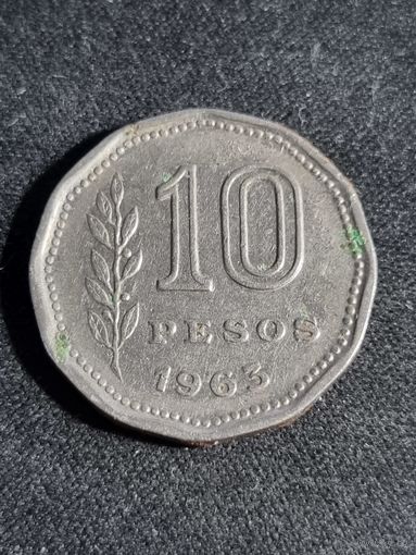 Аргентина 10 песо 1963