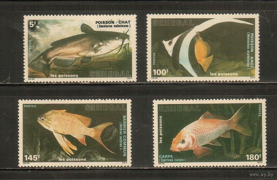 Сенегал-1988(Мих.960-963) , **  ,  Морская фауна, Рыбы(полная серия)