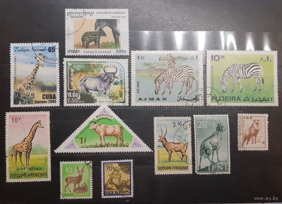 Сборный лот. Фауна. Копытные животные. 12 марок (724)