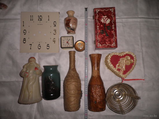 Вазы,Дед Мороз,шкатулки,часы,зеркало и др.предметы из СССР.Сборный лот.