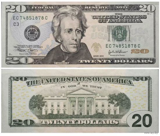 США, 20 долларов 2004 г. P521aC. UNC