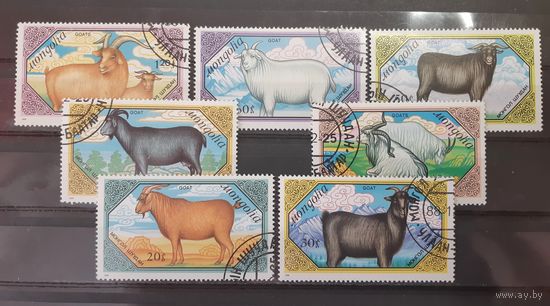 Распродажа с 1 рубля! Фауна. Монголия. 1988 год. Козы (5 марок)