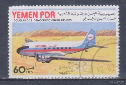 [757] Йемен 1981. Авиация.Самолет. Гашеная марка.