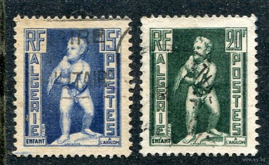 Французский Алжир. Символы страны. Мальчик с орлом