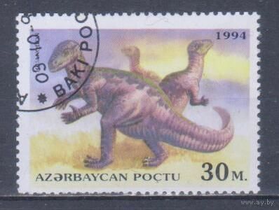 [1135] Азербайджан 1994. Древняя фауна.Динозавры.30м. Гашеная марка.