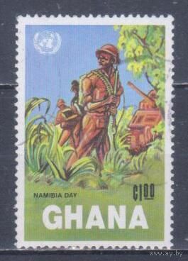 [1043] Гана 1984. Армия.Солдаты.Танк. Гашеная марка.