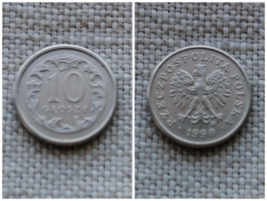 Польша 10 грошей 1998