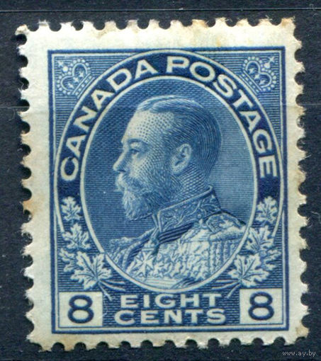 Британские колонии - Канада - 1922/25г. - король Георг V, 8 с - 1 марка - MH с жёлтыми пятнышками по зубчикам перфорации [Mi 111]. #3-WB-82-A-1