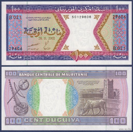 Мавритания, 100 угий 2002 г., P-4k, UNC