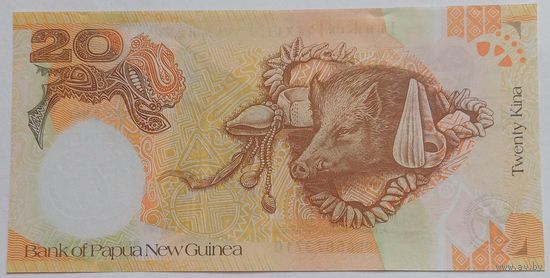 20 кина (образца 2008 г).Папуа-Новая Гвинея.