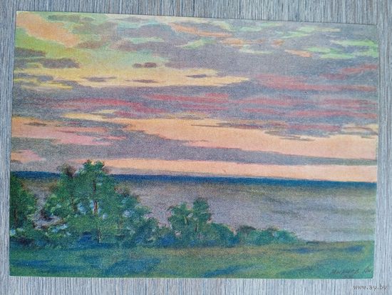 1957. Минаев. Закат на Оке