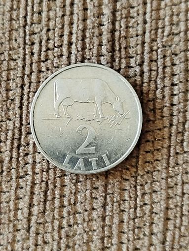 2 лата Латвия 1992 год.