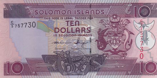Соломоновы острова 10 долларов 2009 (UNC)