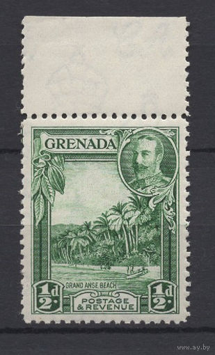 1934 Гренада / Grenada** 1/2 d, Георг V , Пляж, марка из серии с верхним полем SG#135