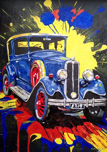 Картина Ретро автомобиль репродукция