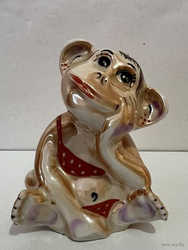 АУКЦИОН не с рубля без МПЦ. Статуэтка фарфоровая "Обезьяна"  ДФЗ