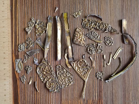 Куски оклада, 84 пр, серебро позолота