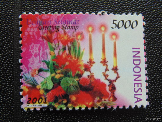 Индонезия 2001 г. Цветы.