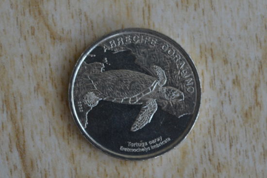 Коста-Рика 50 колонов 2023  Коралловый риф.Морская черепаха Хоксбилл
