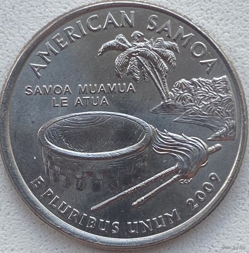 США 25 центов (квотер) 2009 г. P. Американское Самоа