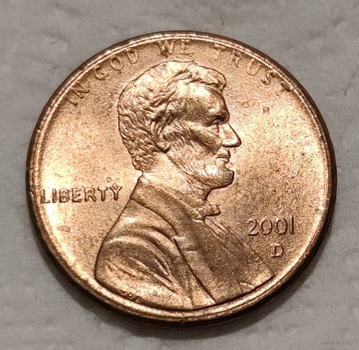 США 1 цент, 2001 Цент Линкольна Отметка монетного двора: "D" - Денвер (2-14-198)