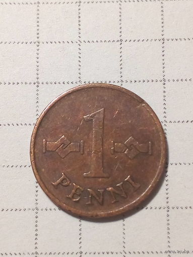 1 пенни Финляндия 1968 год.