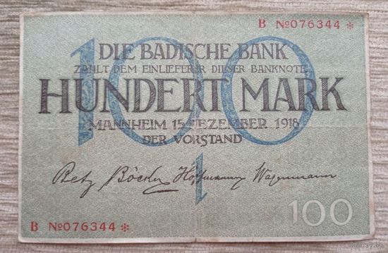 Werty71 Германия 100 марок 1918 банкнота Гроссгельд Мангейм