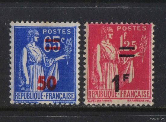 Франция Режим Виши 1940 Вып Мир Надп Стандарт #485,487*