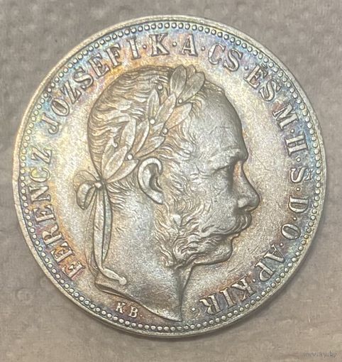 Монета 1 форинт 1884 год. Австро-Венгрия.