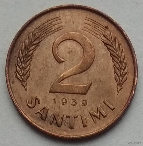 Латвия 2 сантима 1939 г.