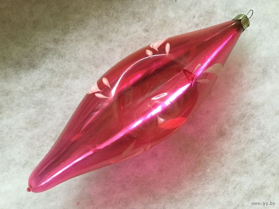 Ёлочная игрушка алая Мечта, стекло. СССР