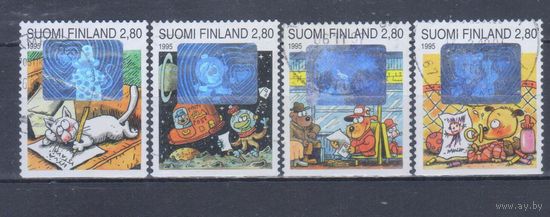 [2172] Финляндия 1995. День Святого Валентина.Комиксы. Гашеные марки.