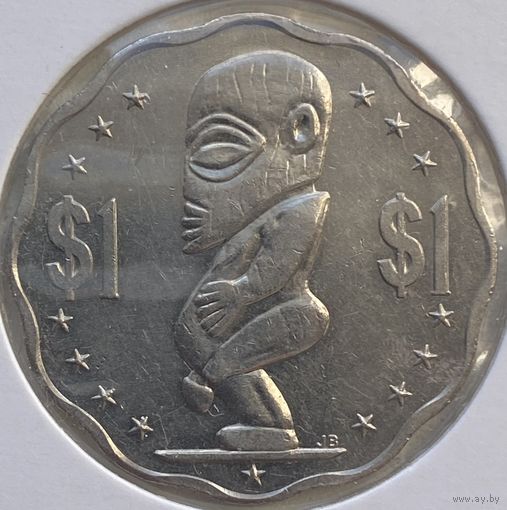 Острова Кука 1 доллар 2003 г. В холдере