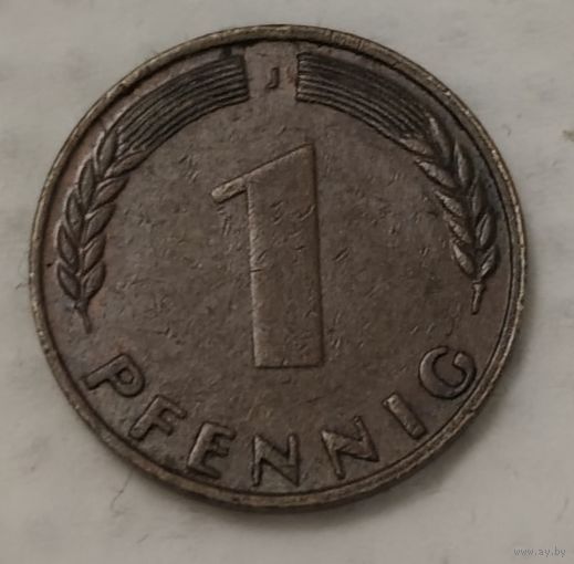 Германия 1 пфенниг, 1949 Отметка монетного двора: "J" - Гамбург (2-6-84)