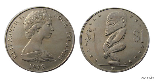 Острова Кука 1 доллар Елизавета 1972