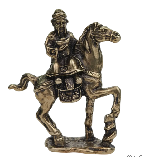 Статуэтка Бигань Бог богатства на коне Бронза