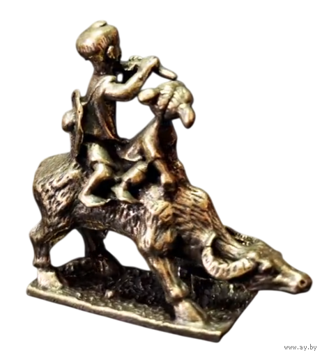 Статуэтка Дети на Буйволе Бронза