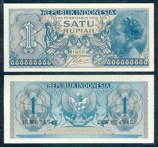 Индонезия 1 рупия 1956 год.  UNC