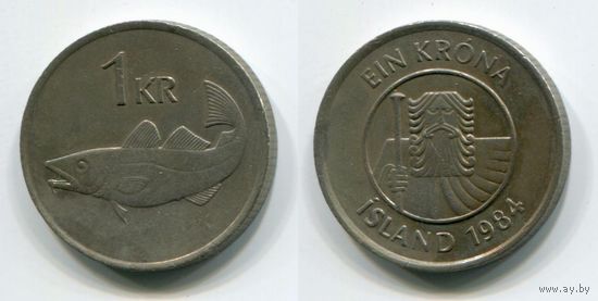 Исландия. 1 крона (1984)
