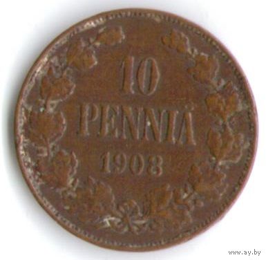 10 пенни 1908 год _состояние VF/XF