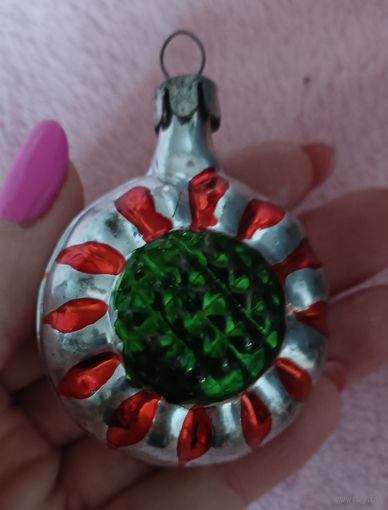Ёлочная игрушка, стекло, подсолнух