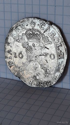 С 1 РУБЛЯ ! МОНЕТА ТАЛЕР СРЕДНЕВЕКОВЬЕ  НИДЕРЛАНДЫ 1670 год CAROL II