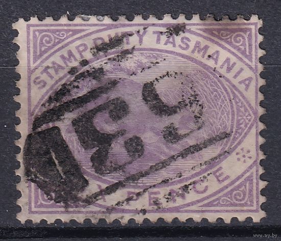 40.Aust. Великобритания. Австралийские штаты. Тасмания. Служебные марки. Земельный налог. Утконос. 1880 г. 6p. Mi.#11.