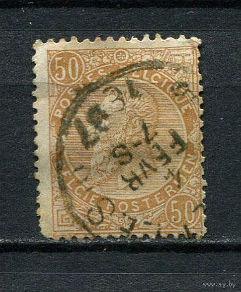Бельгия - 1893 - Король Леопольд II 50С - [Mi.57] - 1 марка. Гашеная.  (Лот 9BS)