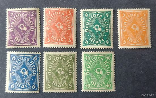 Германия 1922 Mi.224-232 MNH** без номеров 230,231