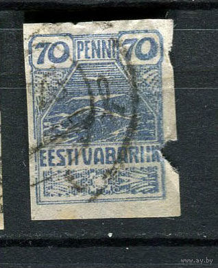 Эстония - 1919/1920 - Чайки 70P - (с повреждением) - [Mi.11] - 1 марка. Гашеная.  (Лот 97BS)